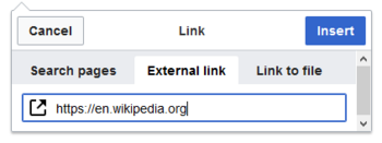 External link tab with link to wikipedia.org
